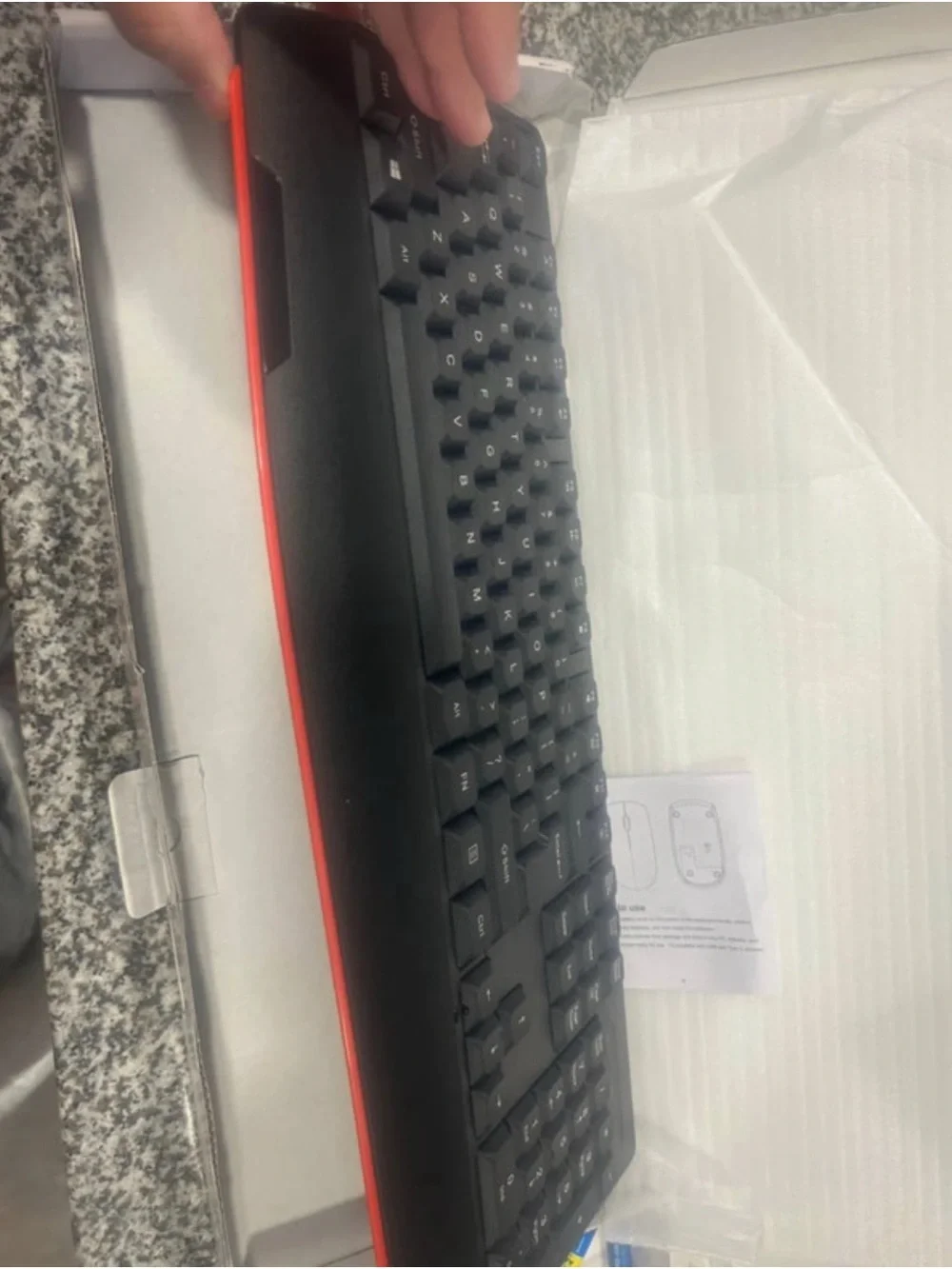 Black Wireless Keyboard and Mouse Combo - Compact Full-Size Layout